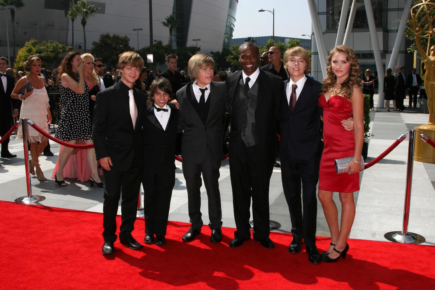 Teen Stars, Sprouse Brothers, Hannah Montana Cast arriving at the Creative Primetime Emmy Awards at the Nokia Theater, in Los Angeles, CA on September 13, 2008 photo