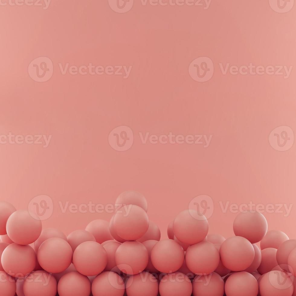 Red spheres on studio background with space for text or design. photo