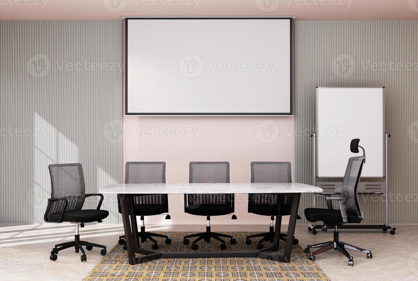 sala de reuniones en una oficina de centro de negocios moderna con proyector s foto