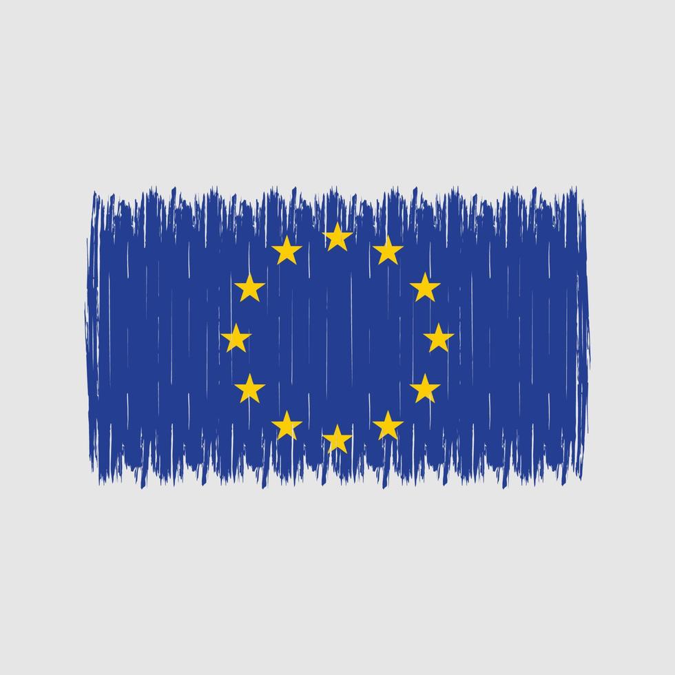 cepillo de bandera europea vector