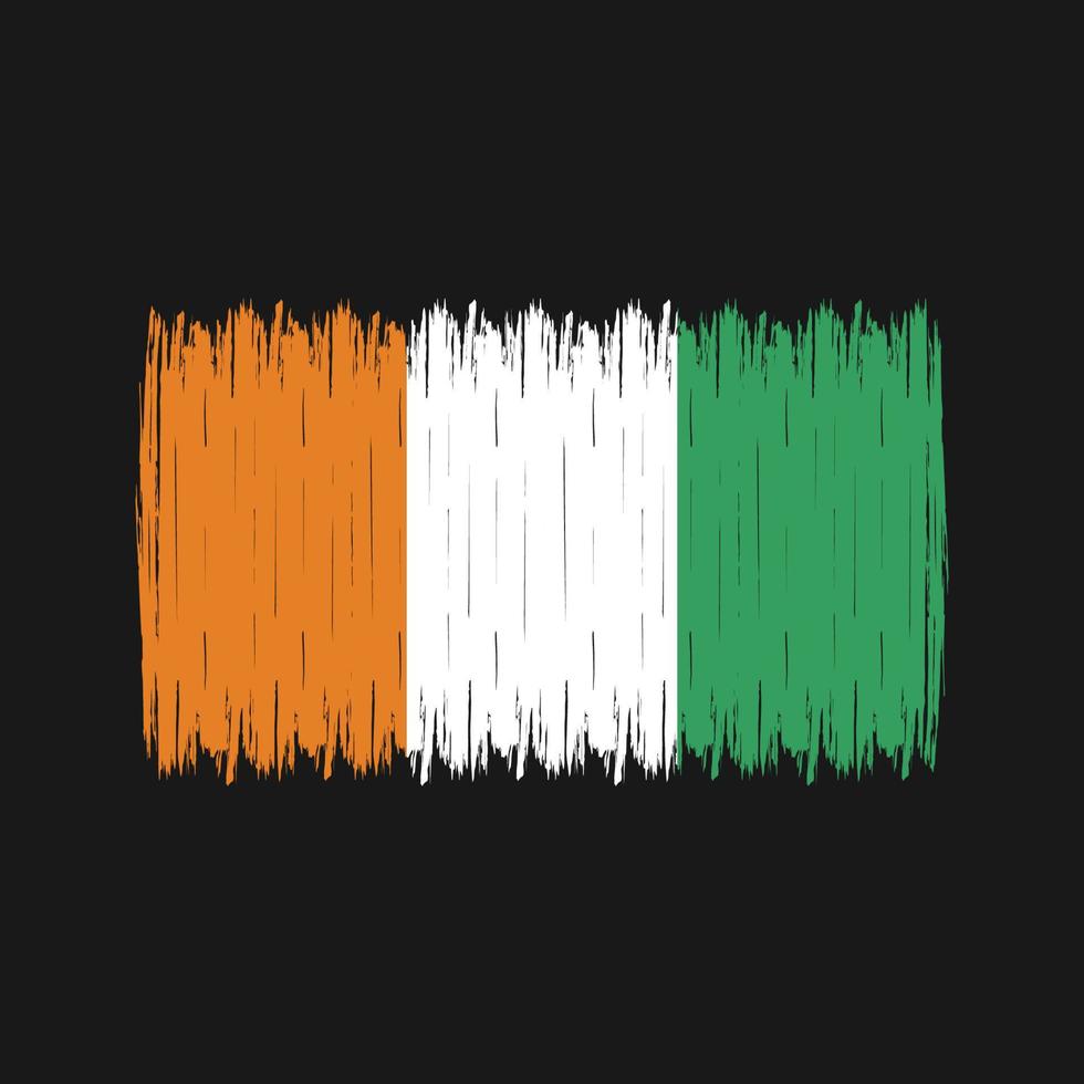 Ivory Coast Flag Brush vector