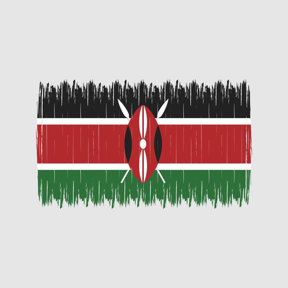 pincel de bandera de kenia vector