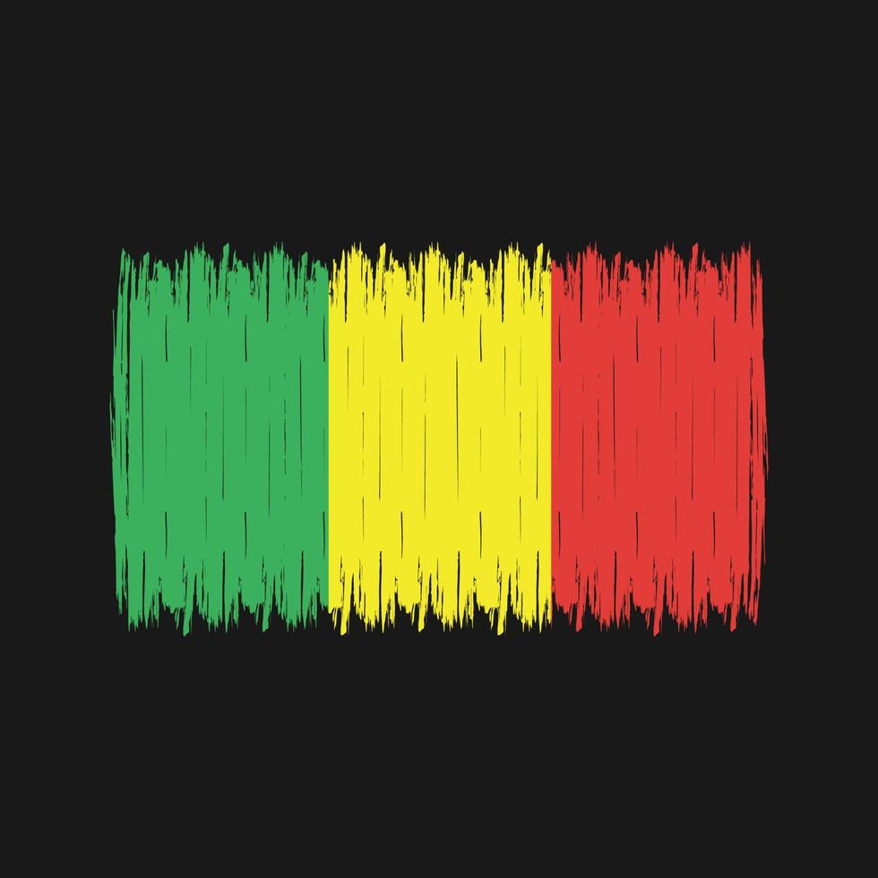 Mali Flag Brush vector