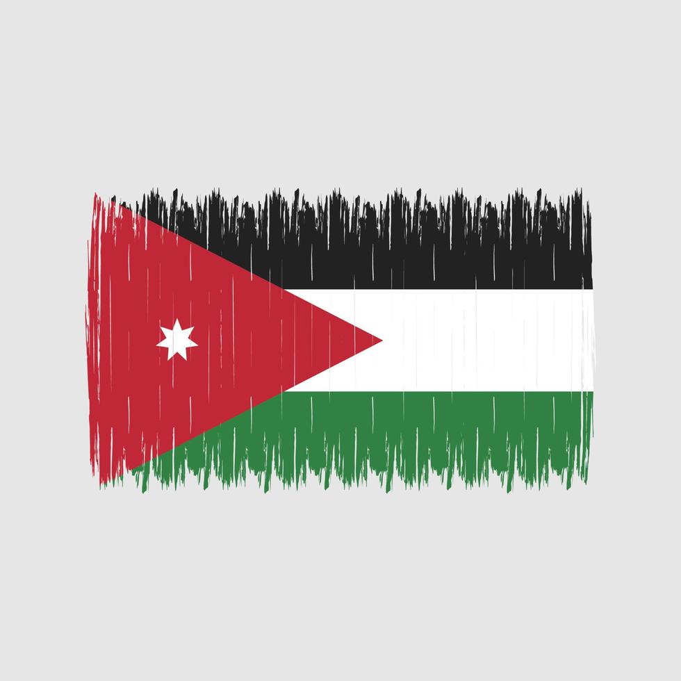 cepillo de bandera de Jordania vector