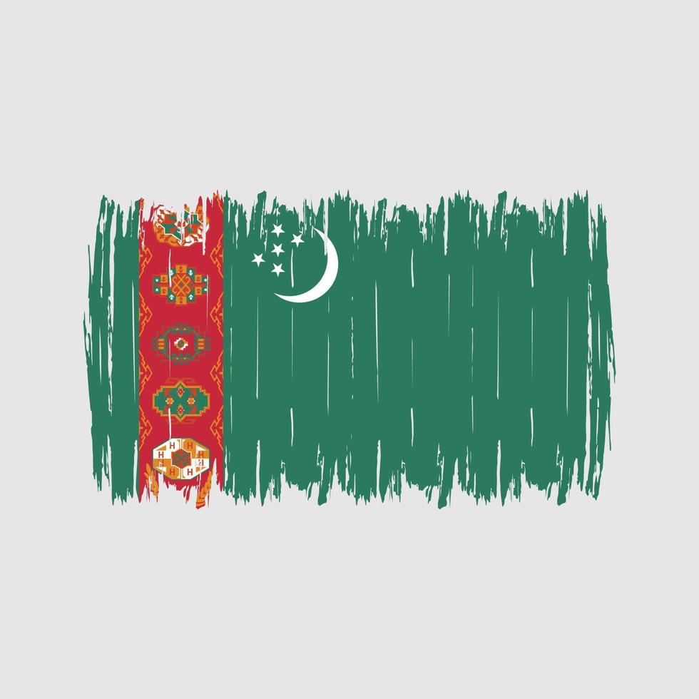 cepillo de bandera de turkmenistán vector