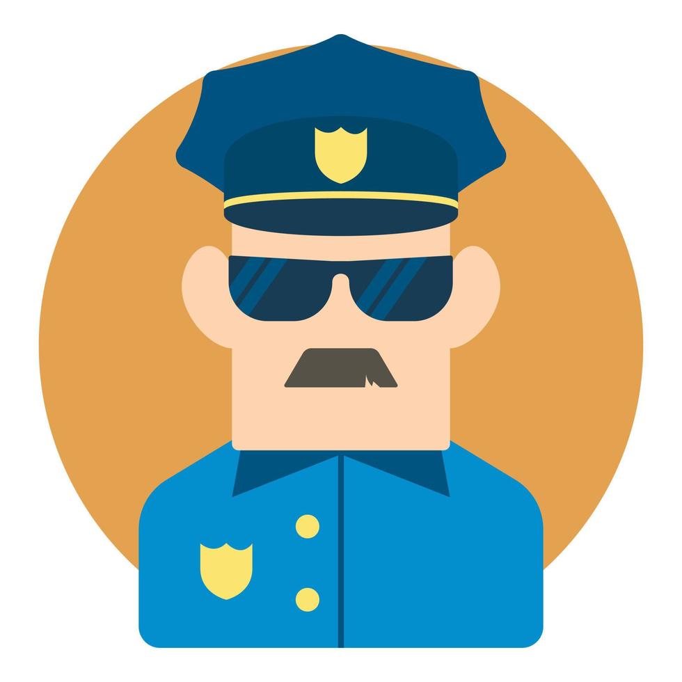 Policeman icon, flat style vector