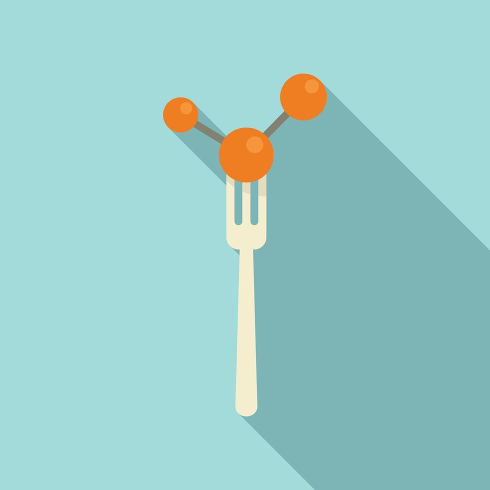 Molecular cuisine fork icon, flat style vector