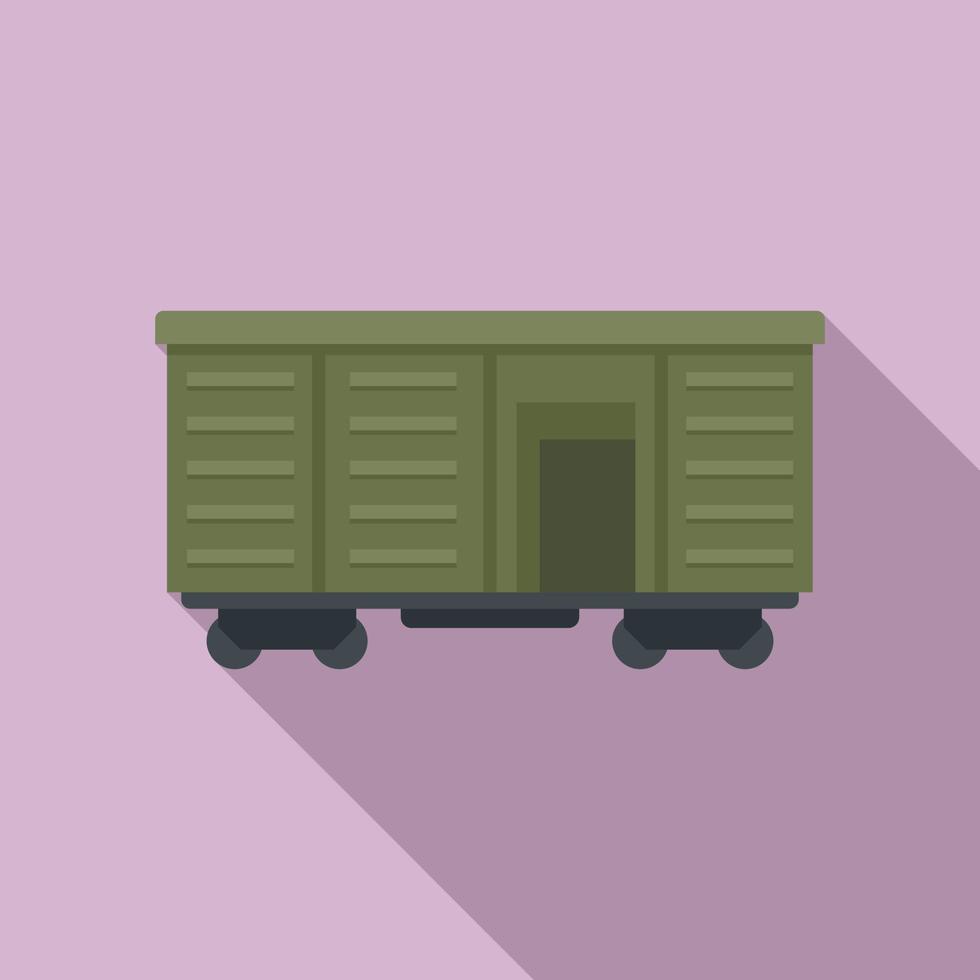 Illegal immigrants wagon icon, flat style vector