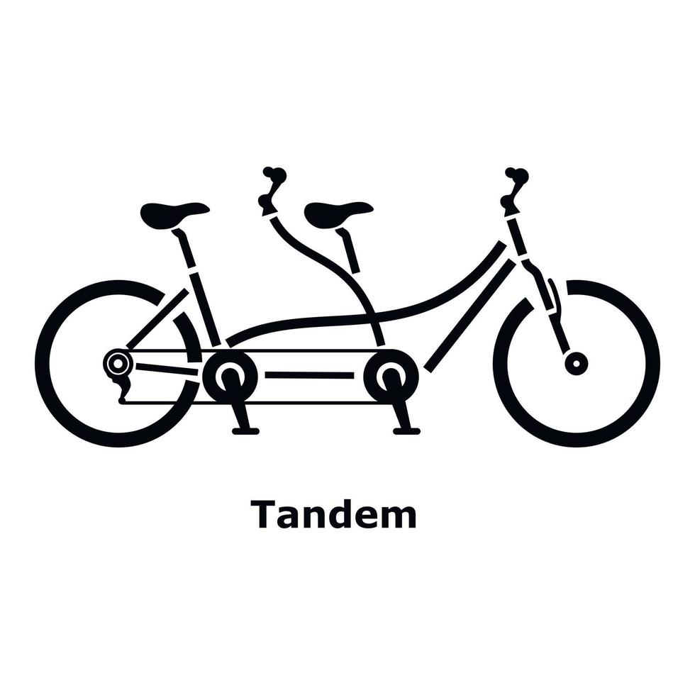 icono de bicicleta tándem, estilo simple vector