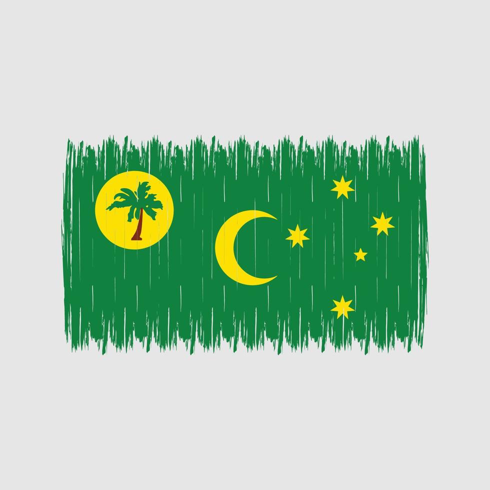 cepillo de bandera de las islas cocos vector