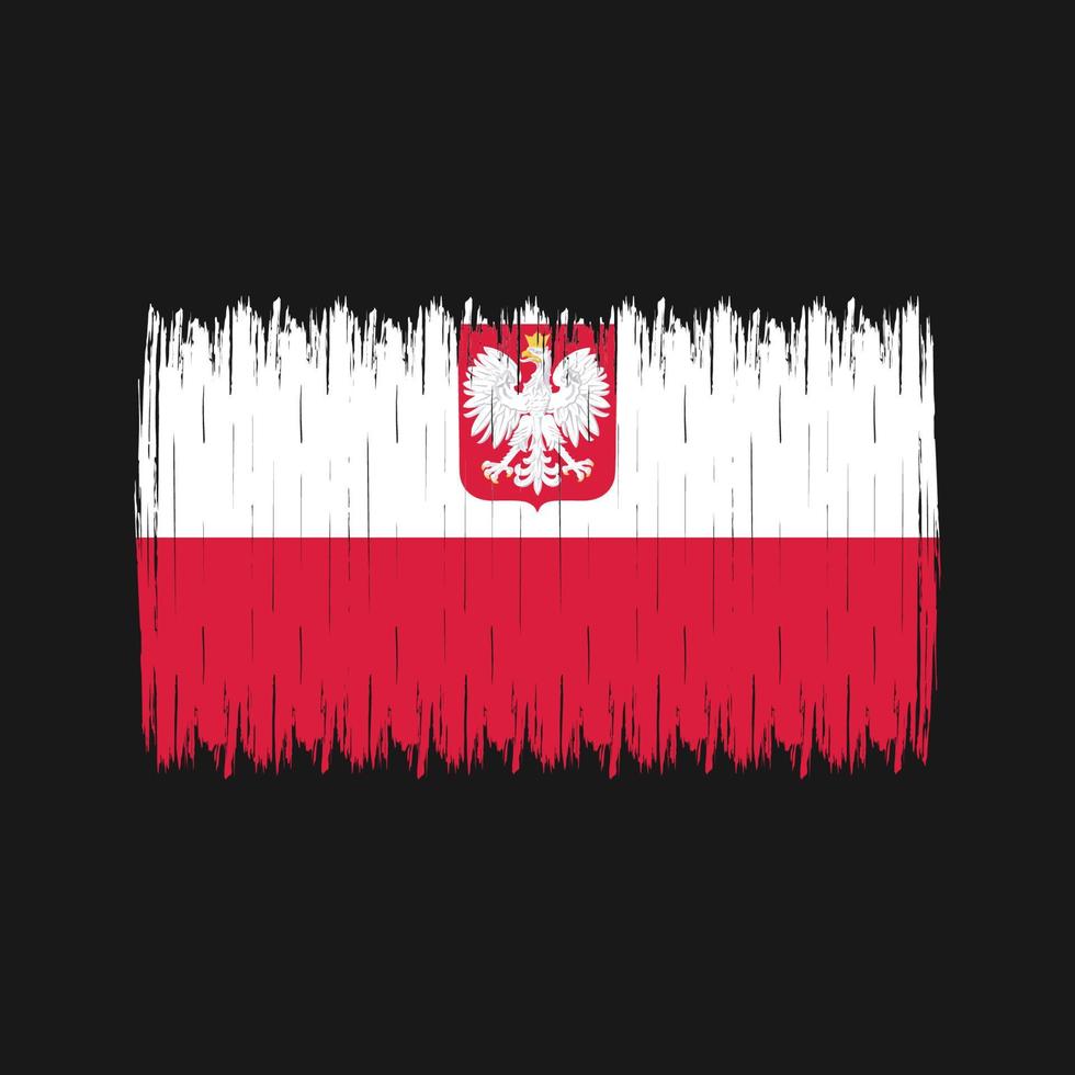 pincel de bandera de polonia vector