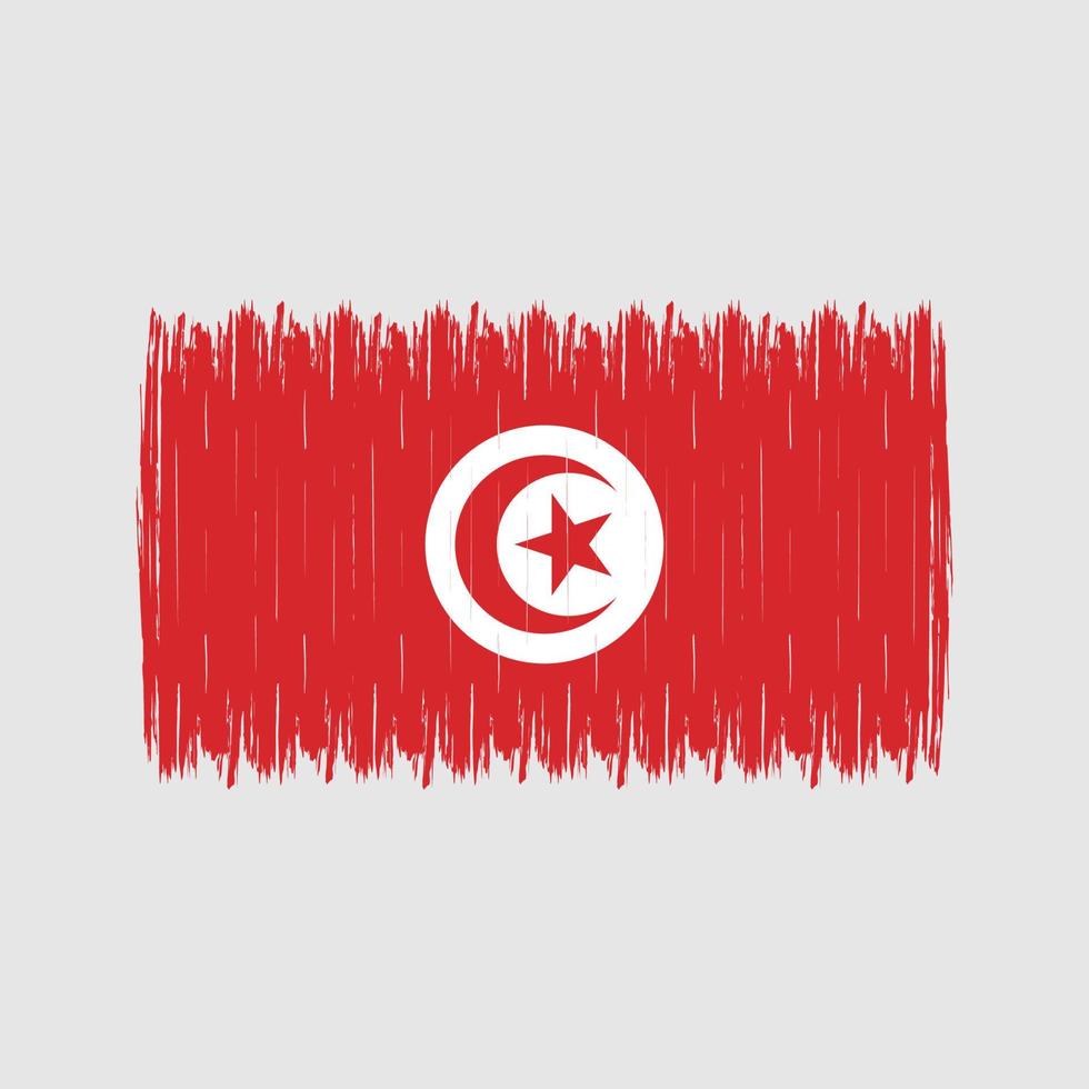 pincel de bandera de túnez vector