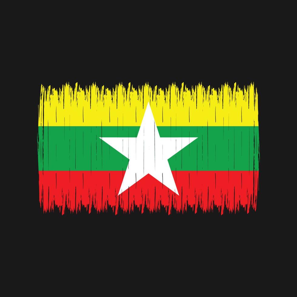 Myanmar Flag Brush vector
