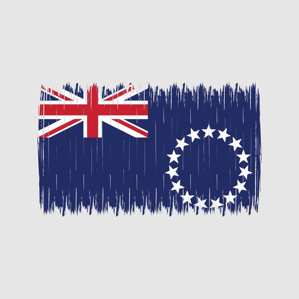 Cook Islands Flag Brush vector