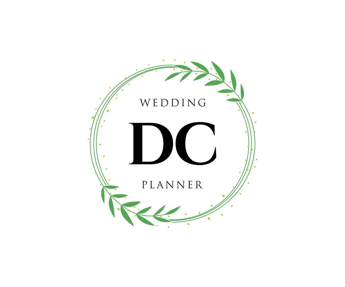DC Initials letter Wedding monogram logos collection, hand drawn modern minimalistic and floral templates for Invitation cards, Save the Date, elegant identity for restaurant, boutique, cafe in vector