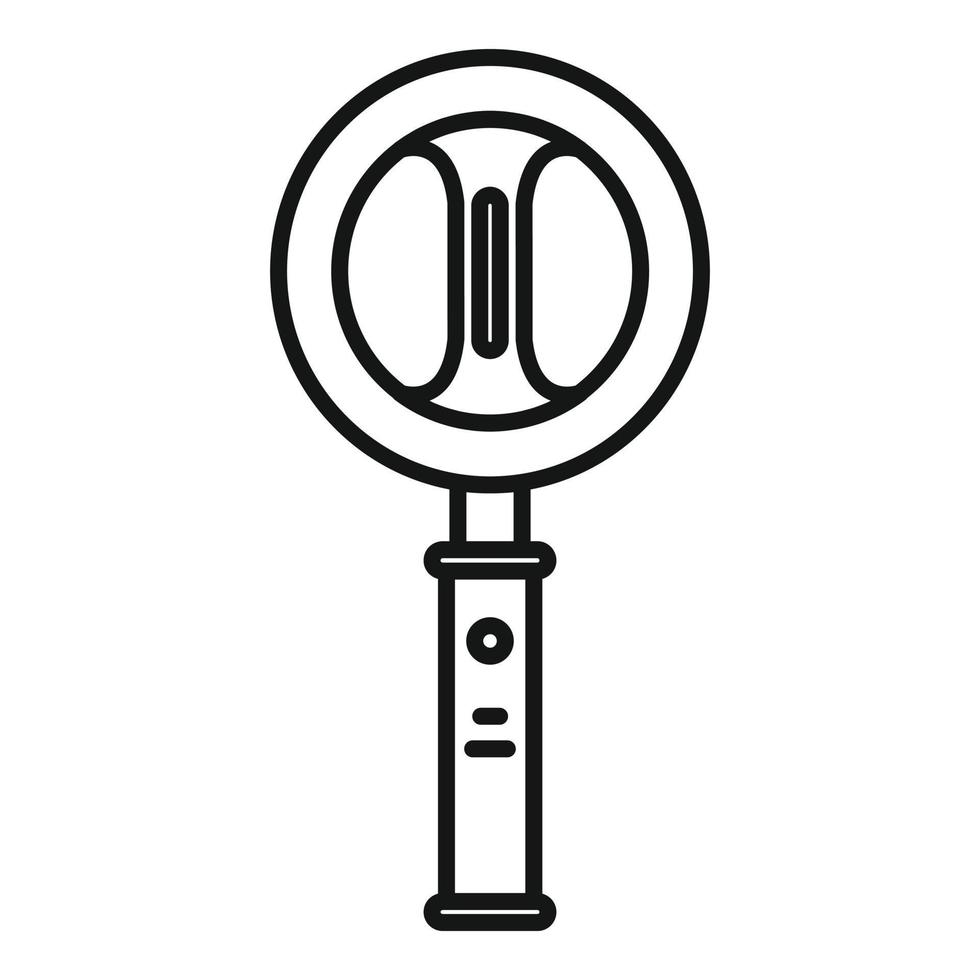 Circle metal detector icon, outline style vector
