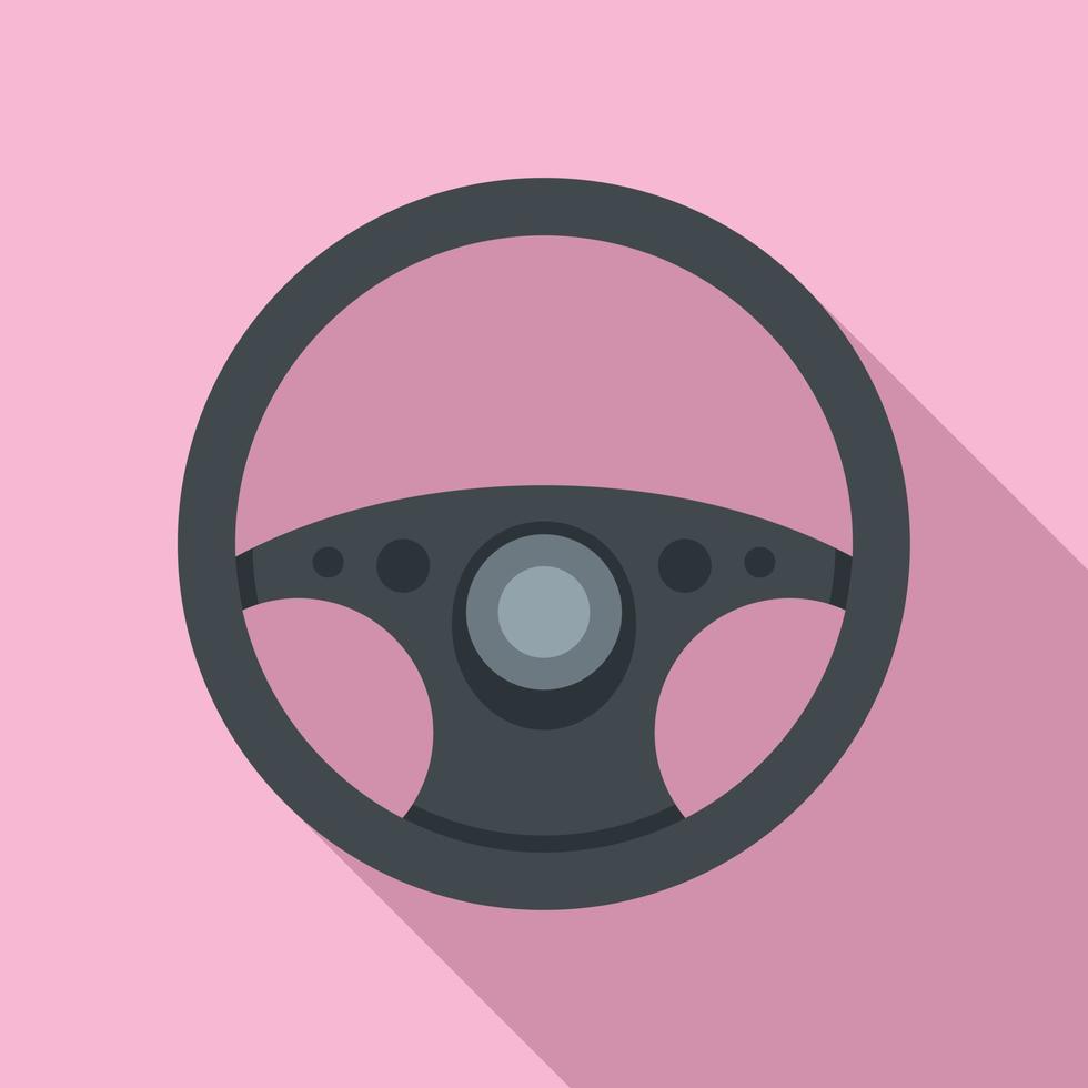 Modern steering wheel icon, flat style vector
