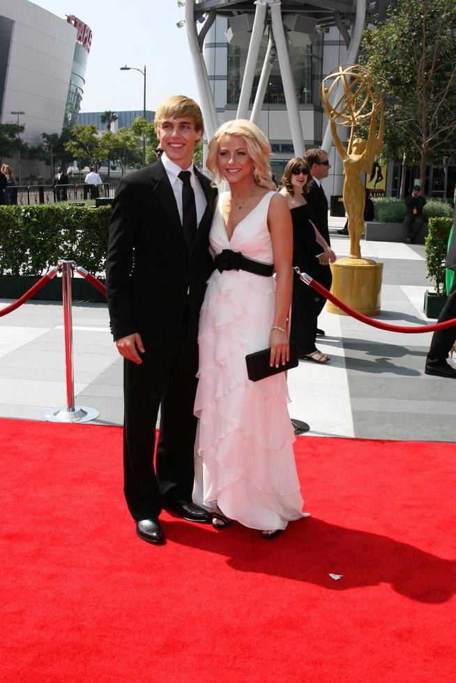 Cody Linley and Julianne Hough arriving at the Creative Primetime Emmy Awards at the Nokia Theater, in Los Angeles, CA on September 13, 2008 photo