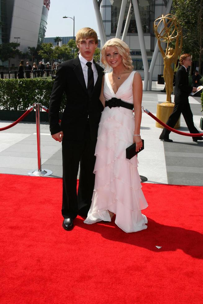 Cody Linley and Julianne Hough arriving at the Creative Primetime Emmy Awards at the Nokia Theater, in Los Angeles, CA on September 13, 2008 photo