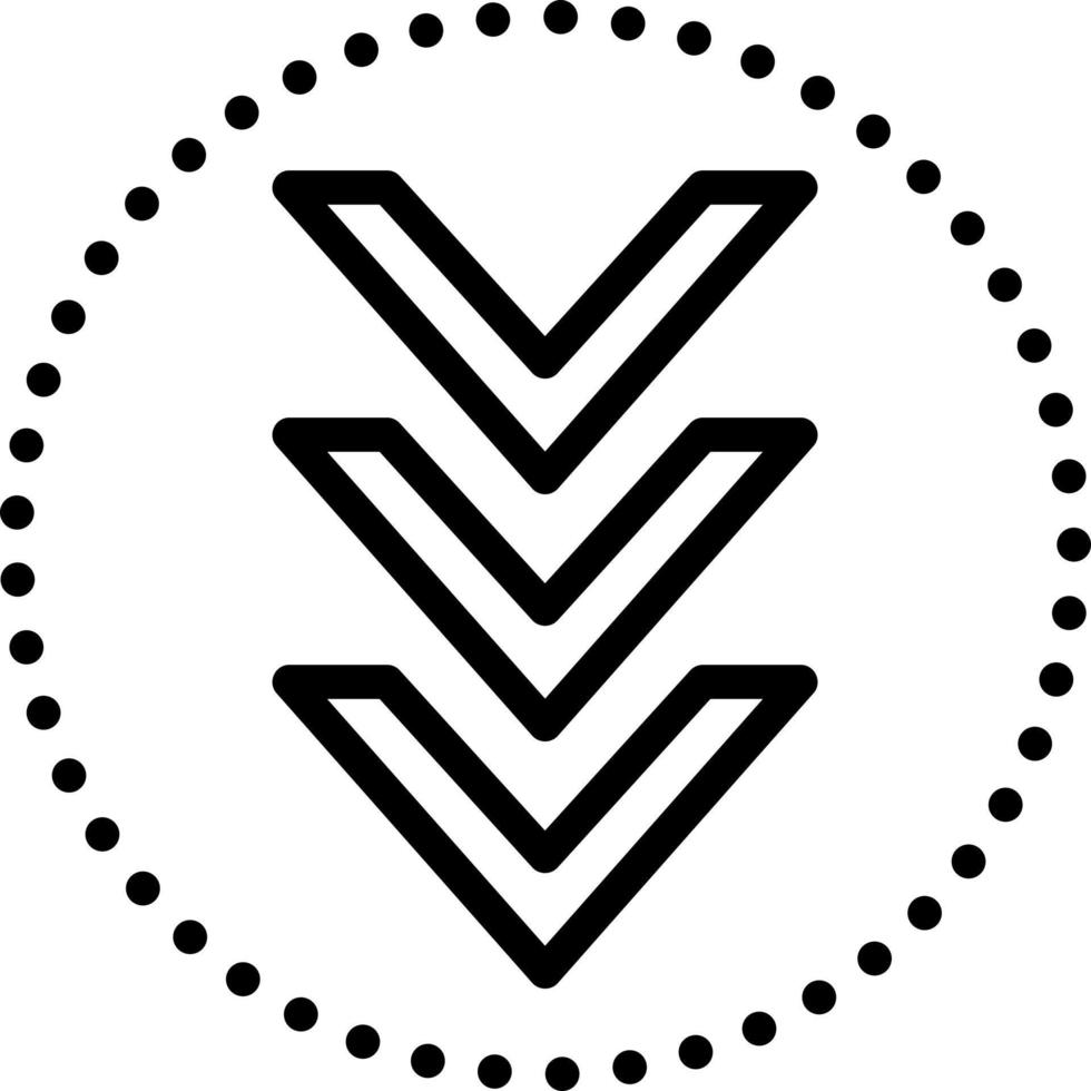 line icon for down vector