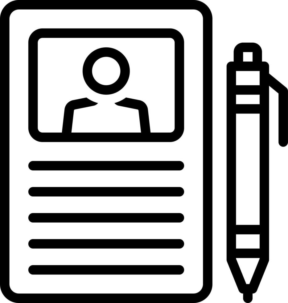 line icon for curriculum vector