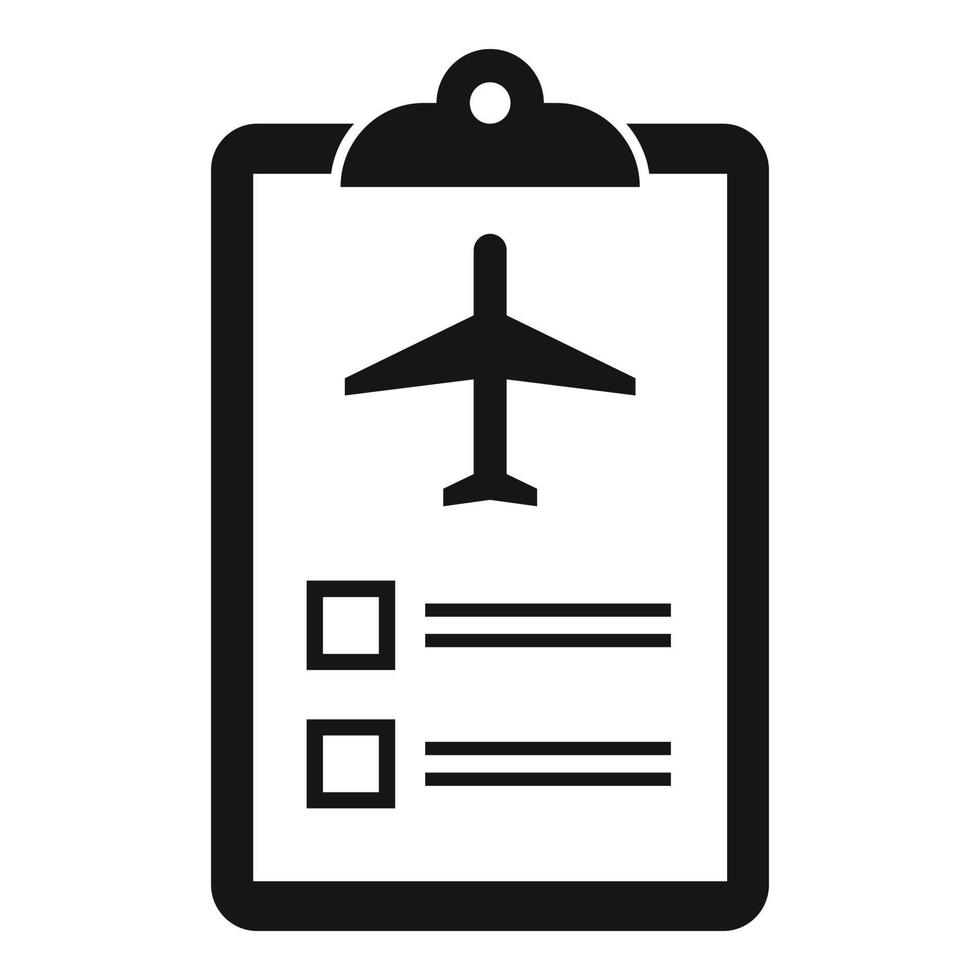 icono de viaje en avión, estilo simple vector