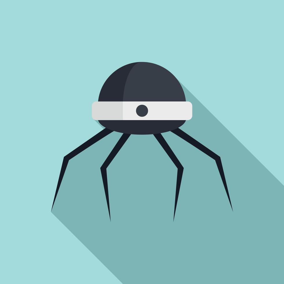 Nanotechnology microchip icon, flat style vector