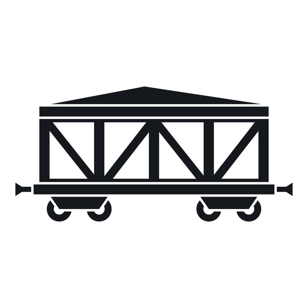 Train cargo wagon icon, simple style vector