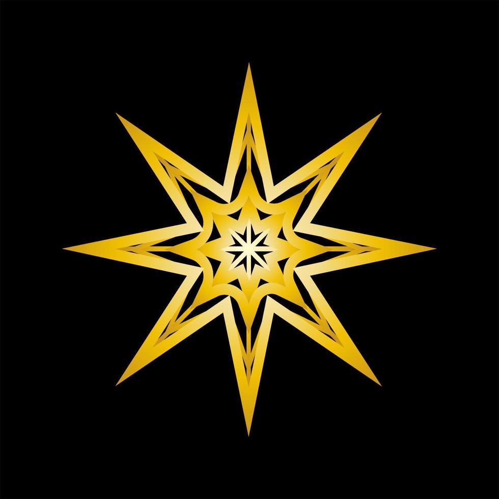 christmas new year golden snowflake on black background vector