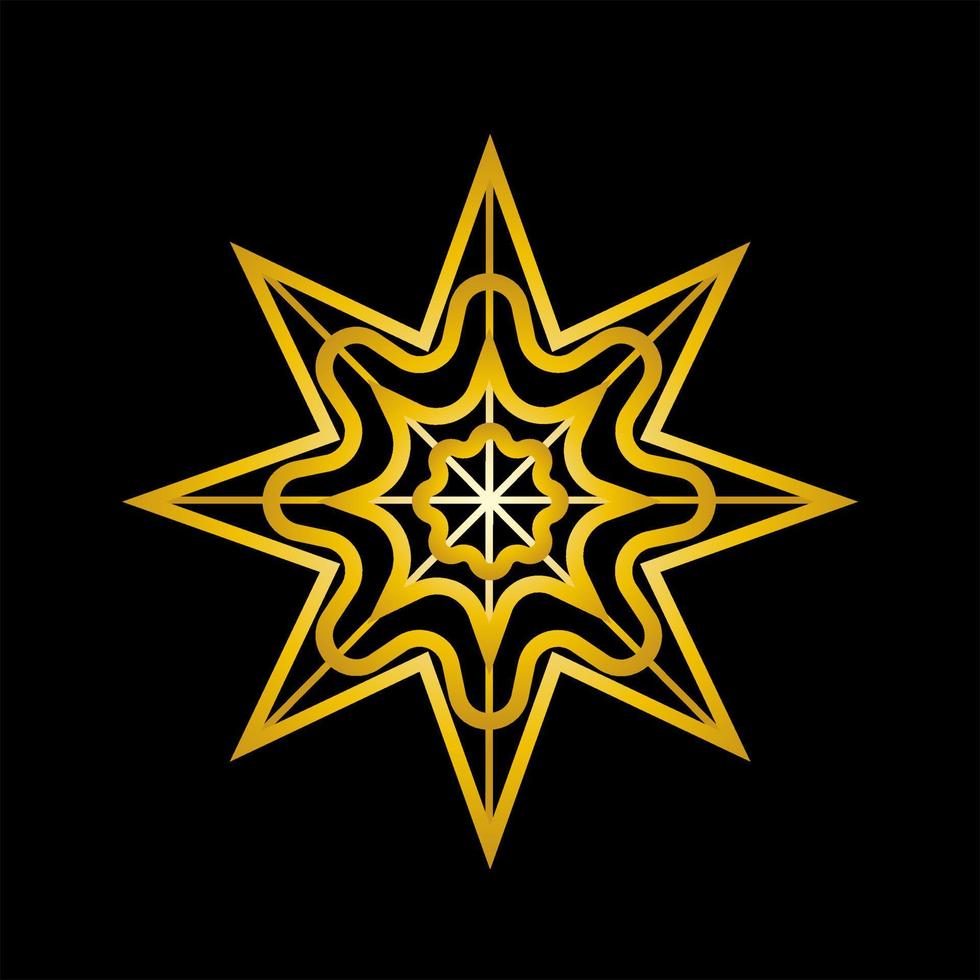 christmas new year golden snowflake on black background vector
