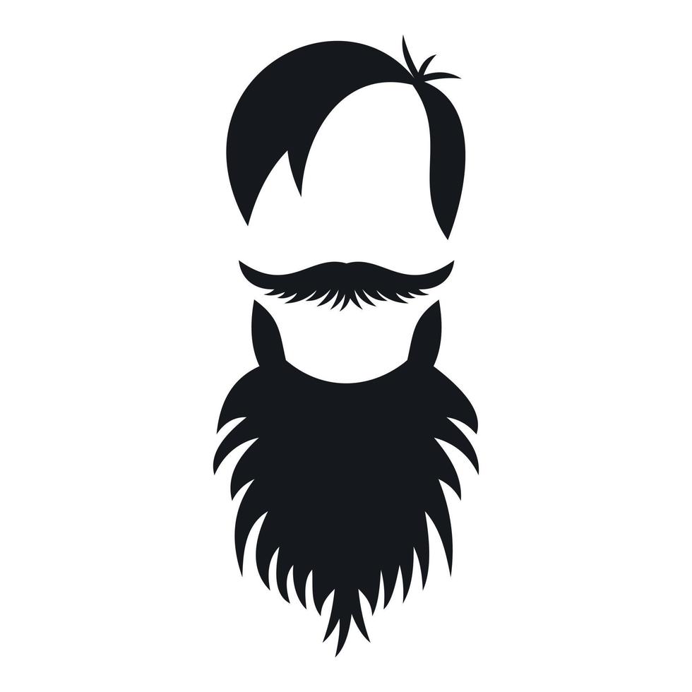 Male avatar with beard icon, simple style vector