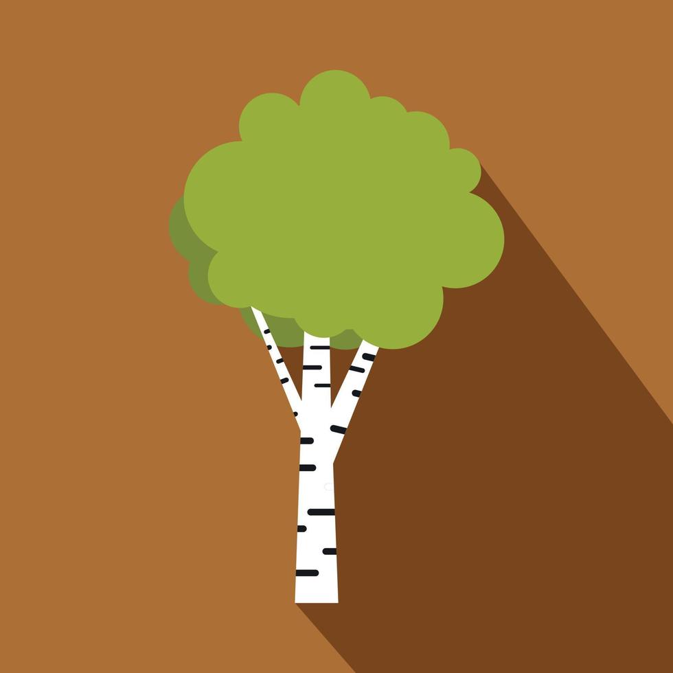 Birch icon, flat style vector