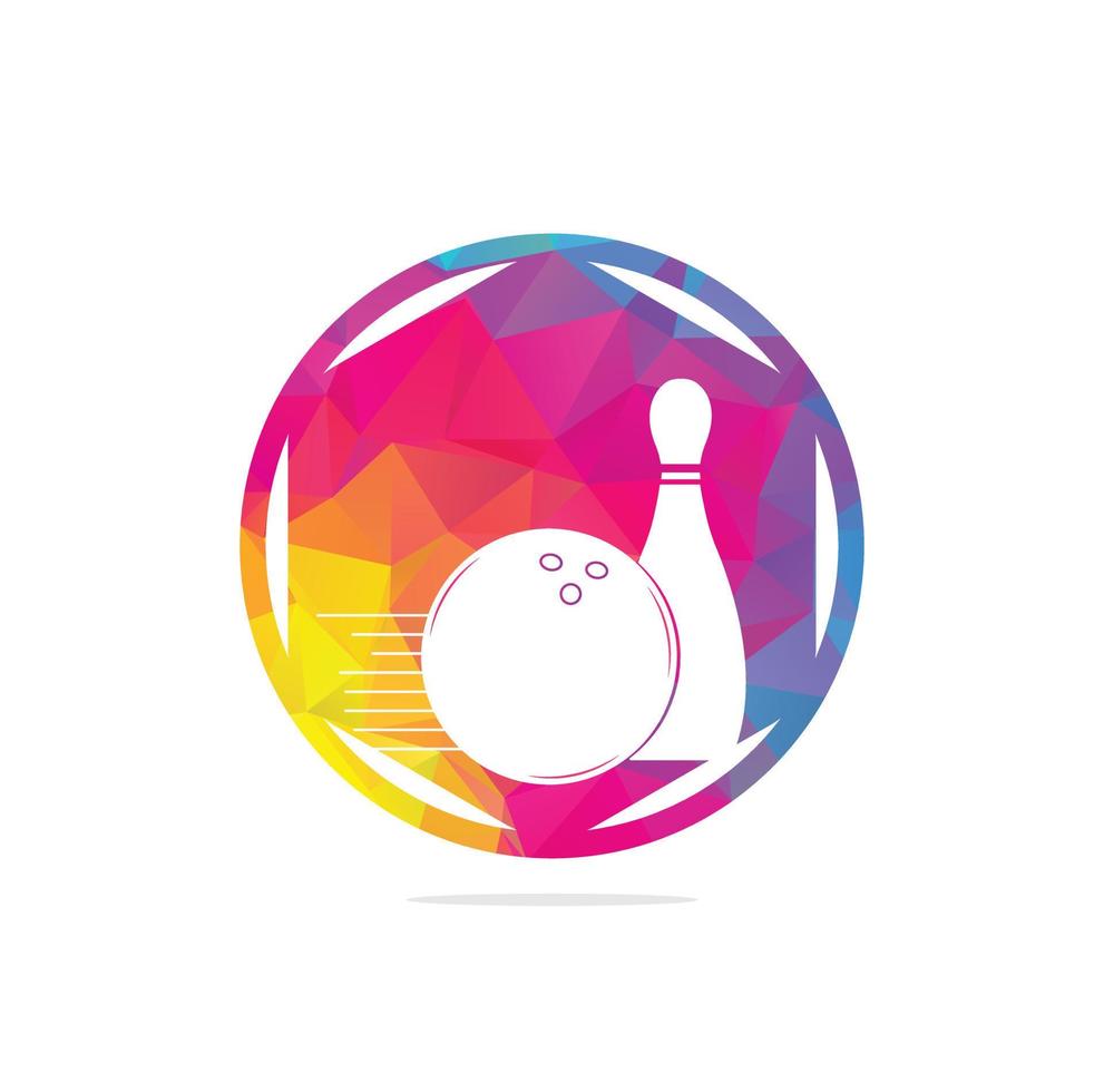 style bowling logo, icons and symbol. Bowling ball and bowling pin illustration. vector