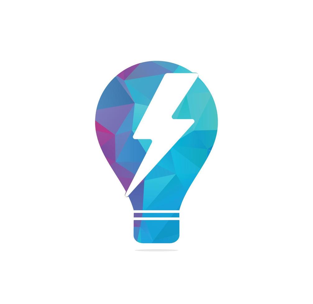 Thunder Light Bulb Lamp Logo Template Illustration Design vector