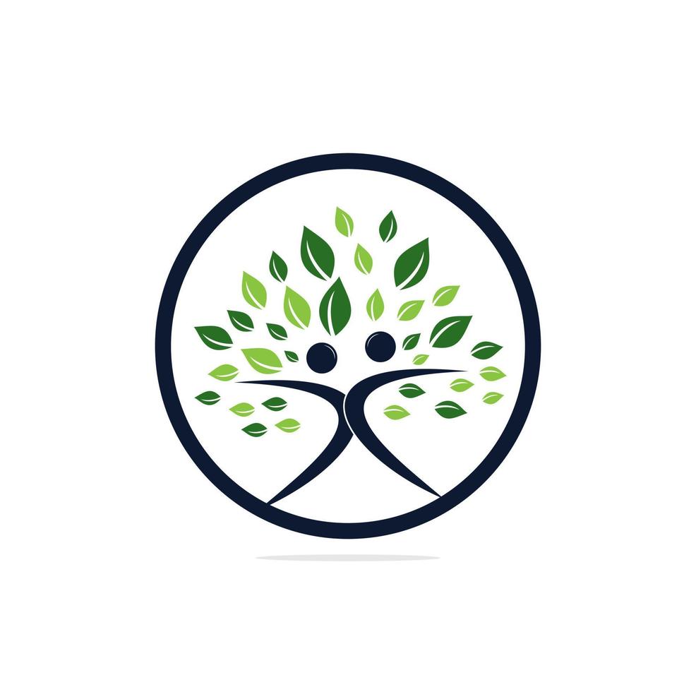 organic people logo people logo tree logo vector logo template. healthy person people tree eco and bio icon human character icon nature care symbol