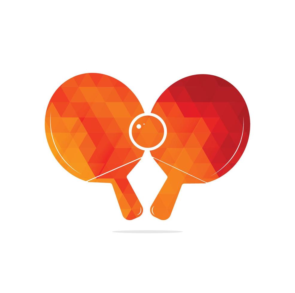 Table tennis rackets with ball vector illustration on white background. Table tennis and ping pong rackets with ball logo.