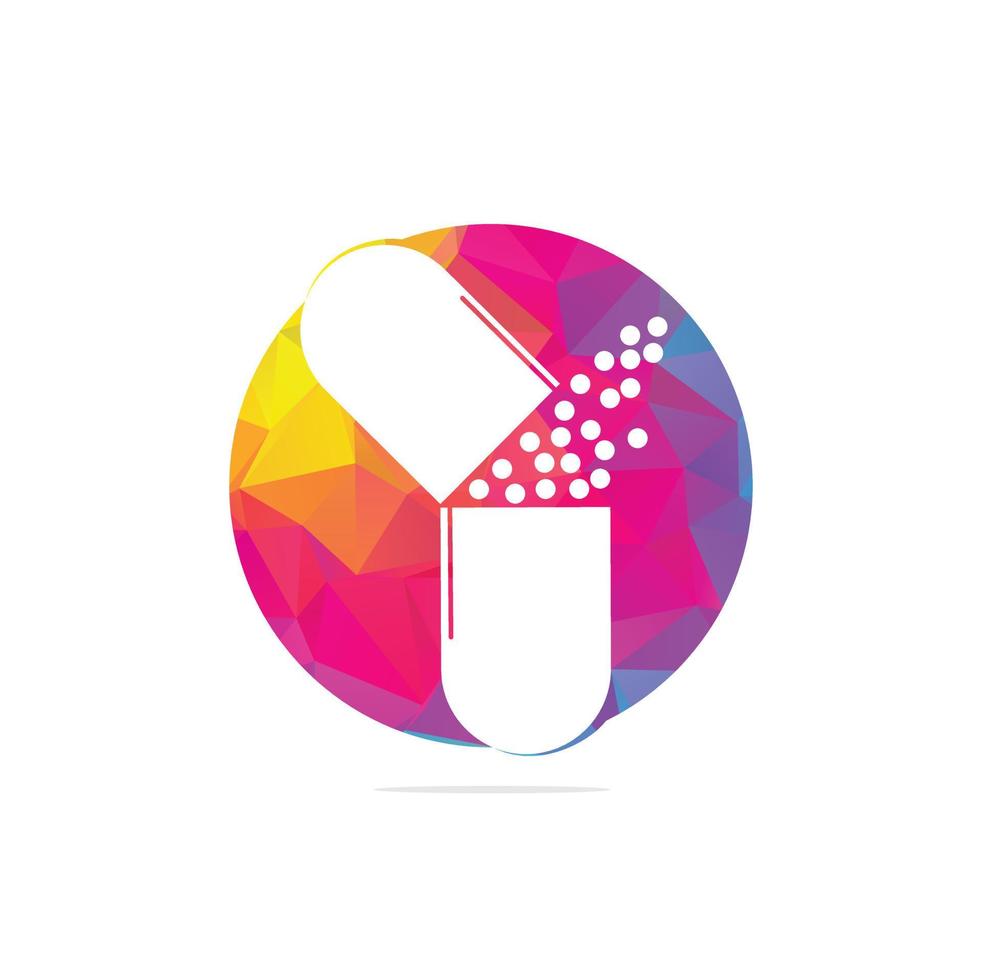 Medicine capsule and pill logo vector design. Logo Template Illustration Design.