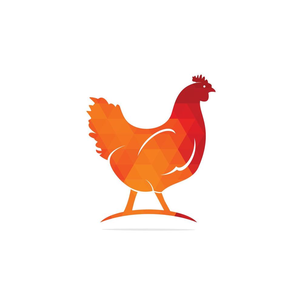 gallina, diseño de ilustración de plantilla de logotipo de vector de silueta de pollo hembra.