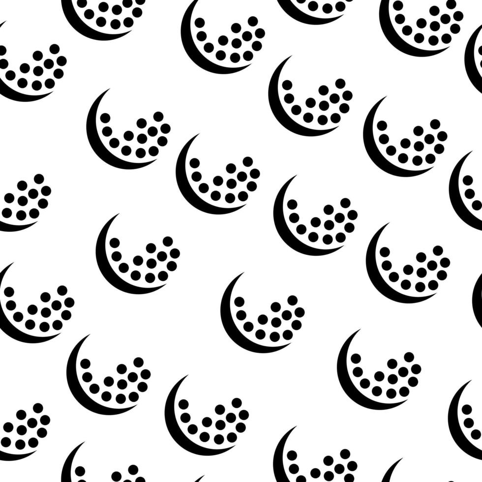 Seamless pattern of silhouettes of golf balls, abstract background from spots vector