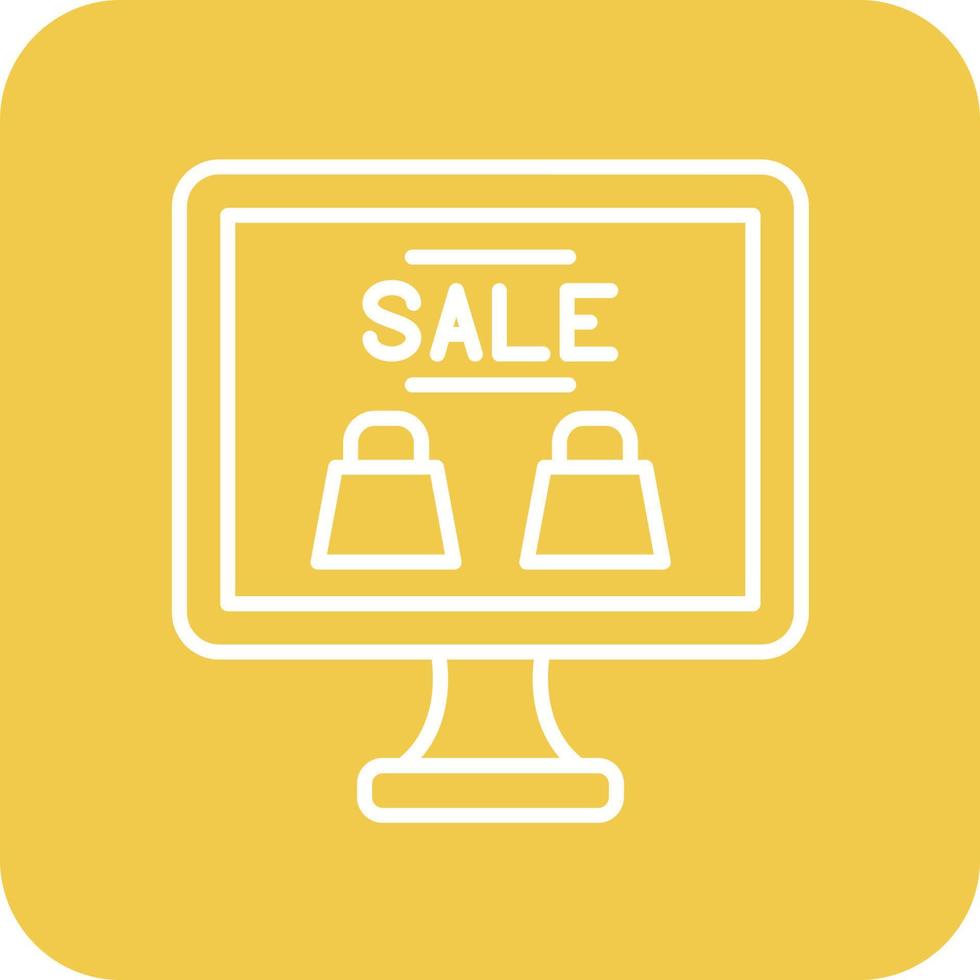 Online Sale Line Round Corner Background Icons vector
