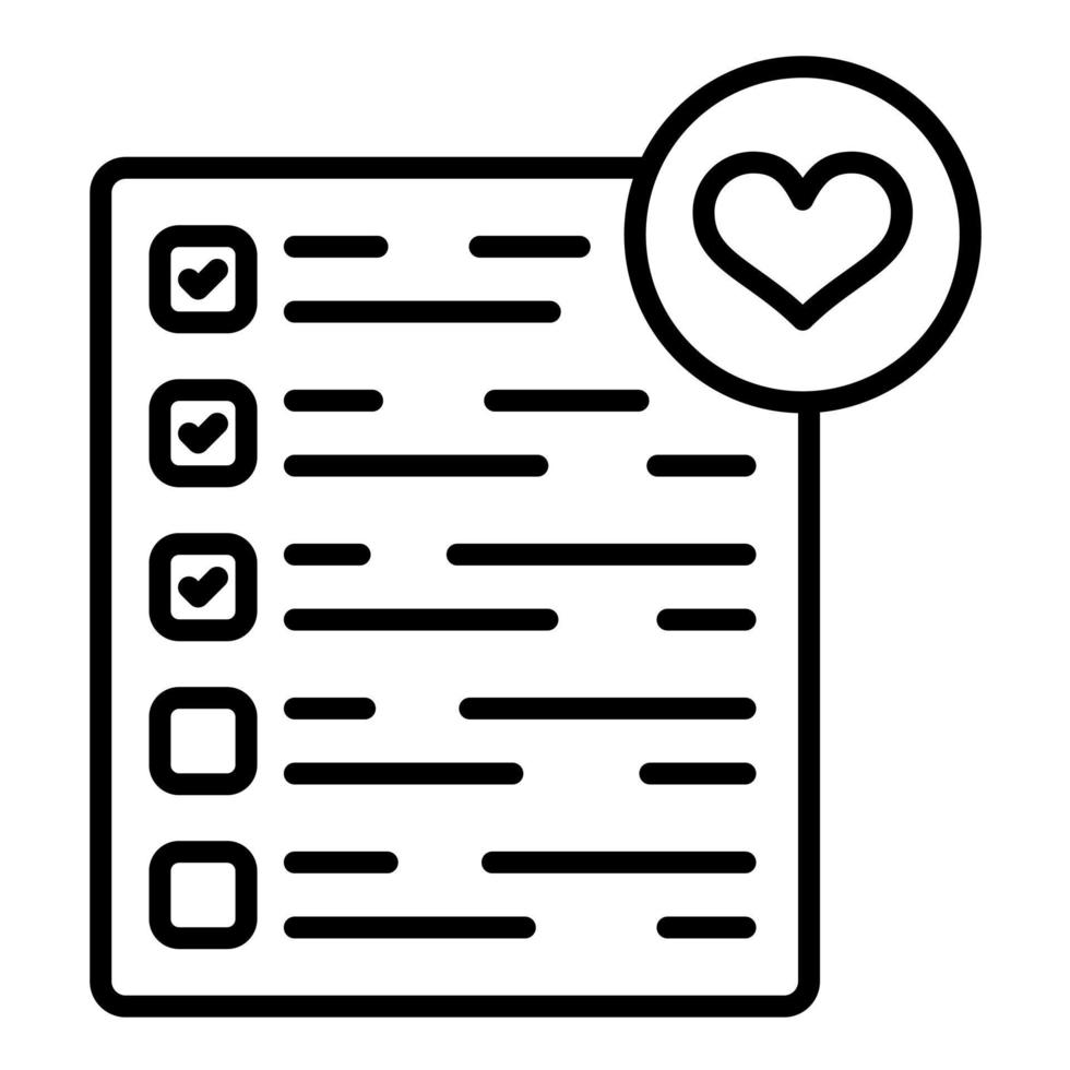 Wishlist Line Icon vector