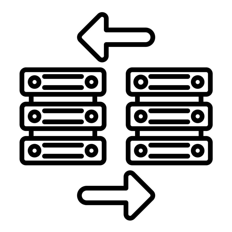 icono de línea de transferencia de datos vector