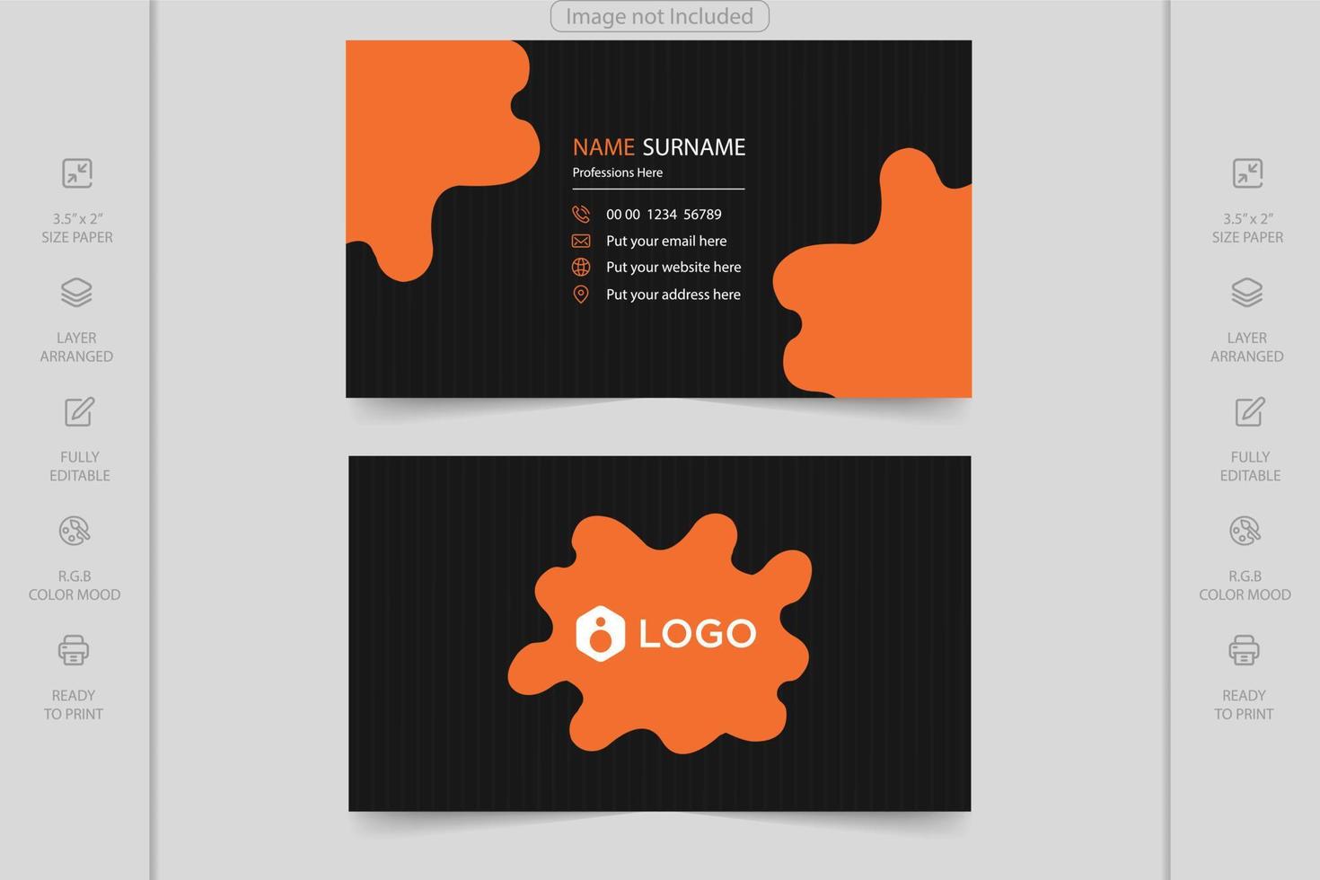 Colorful creative modern horizontal professional minimal company business card design vector