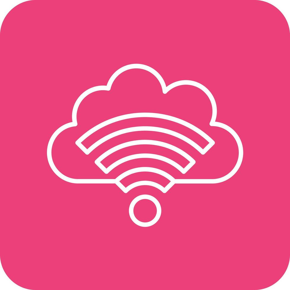 Cloud Wifi Line Round Corner Background Icons vector