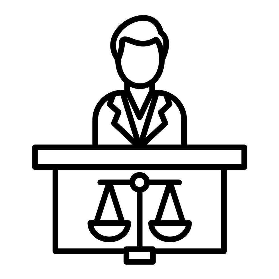 Prosecutor Male Line Icon vector