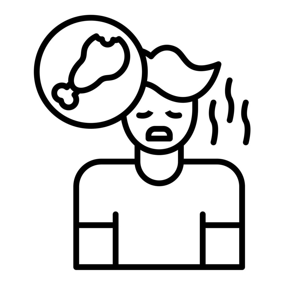 Eating Disorder Line Icon vector