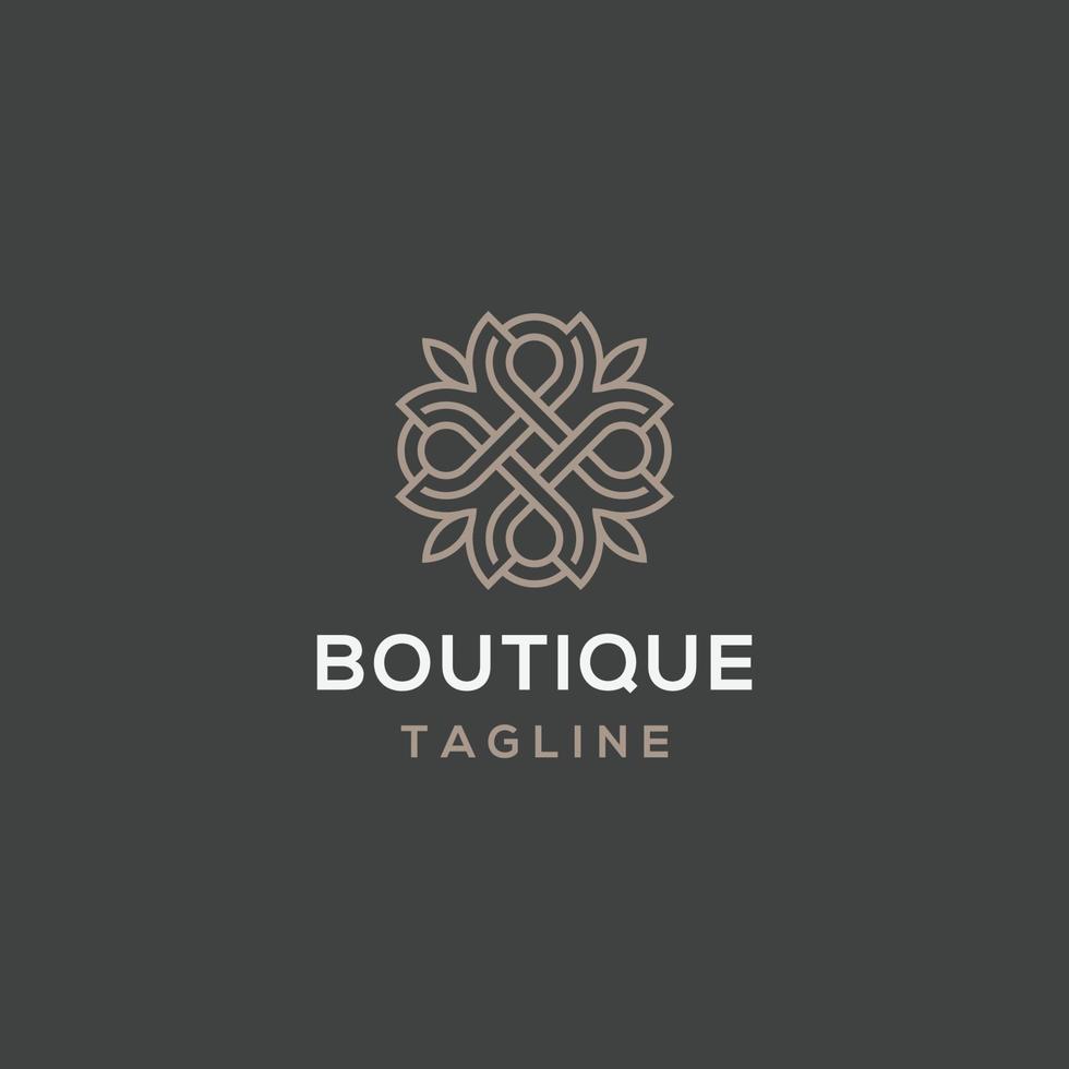 flor boutique línea logo icono diseño plantilla vector plano