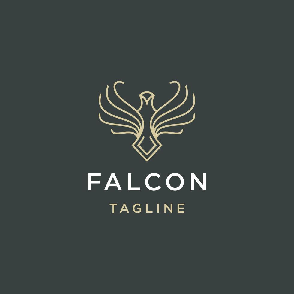 Falcon line logo icon design template flat vector