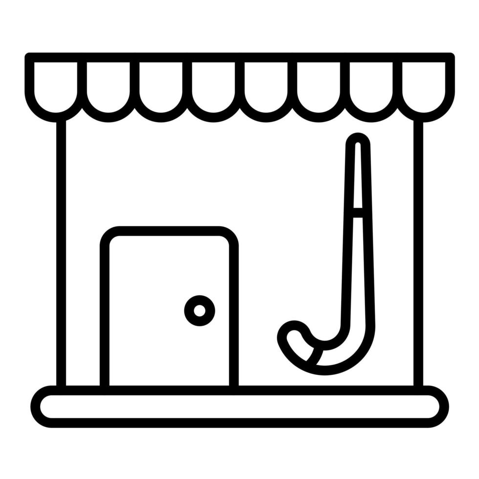 icono de línea de tienda de equipos vector