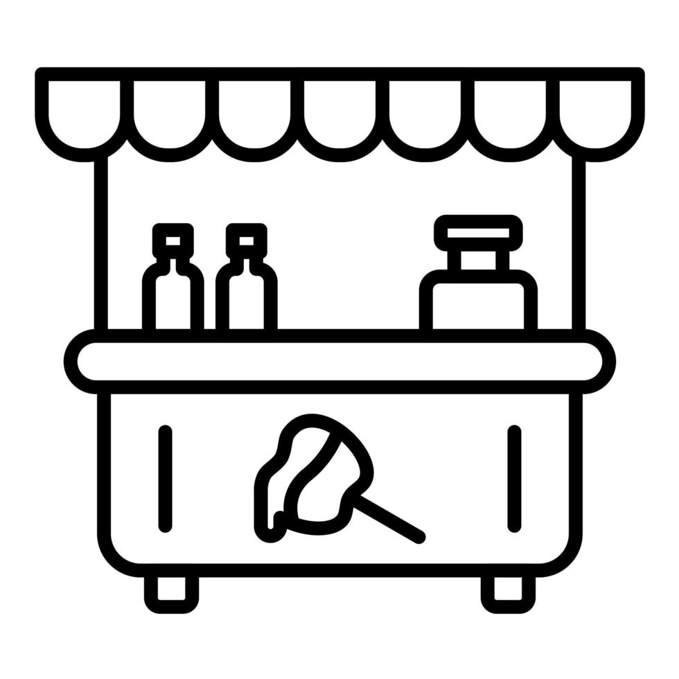 Toffee Apple Stall Line Icon vector